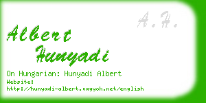 albert hunyadi business card